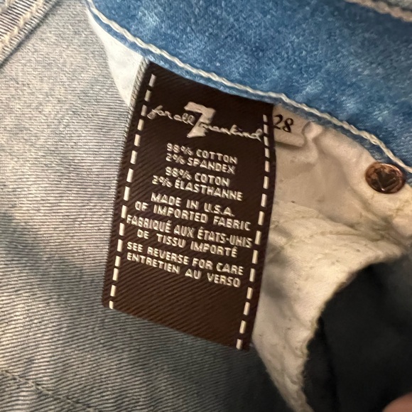 7 For All Mankind Blue Skinny Jeans Classic Denim - Picture 3 of 3